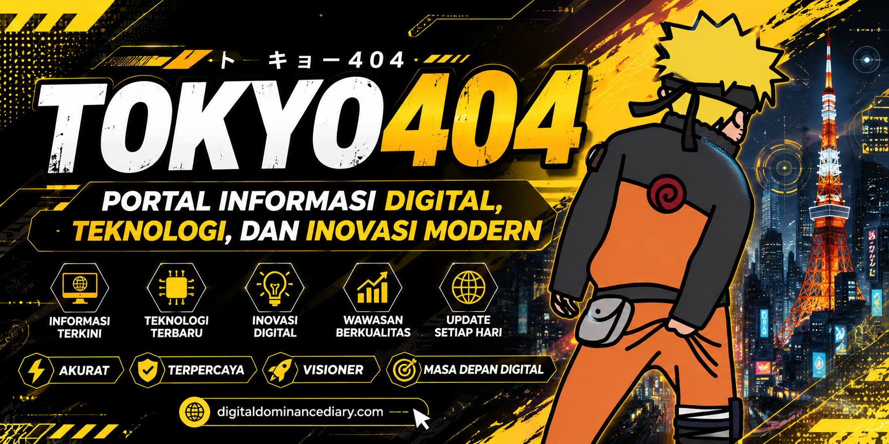 Thumbnail 1 of 3, Poster, TOKYO404 | Portal Informasi Digital, Teknologi, dan Inovasi Modern - digitaldominancediary.com designed and sold by TOKYO404.